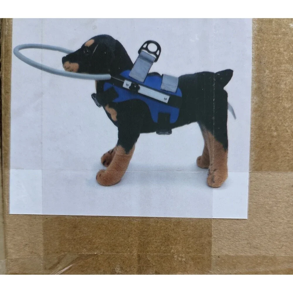 QingYi Adjustable Blind Dog Harness, Size Small, Blue
